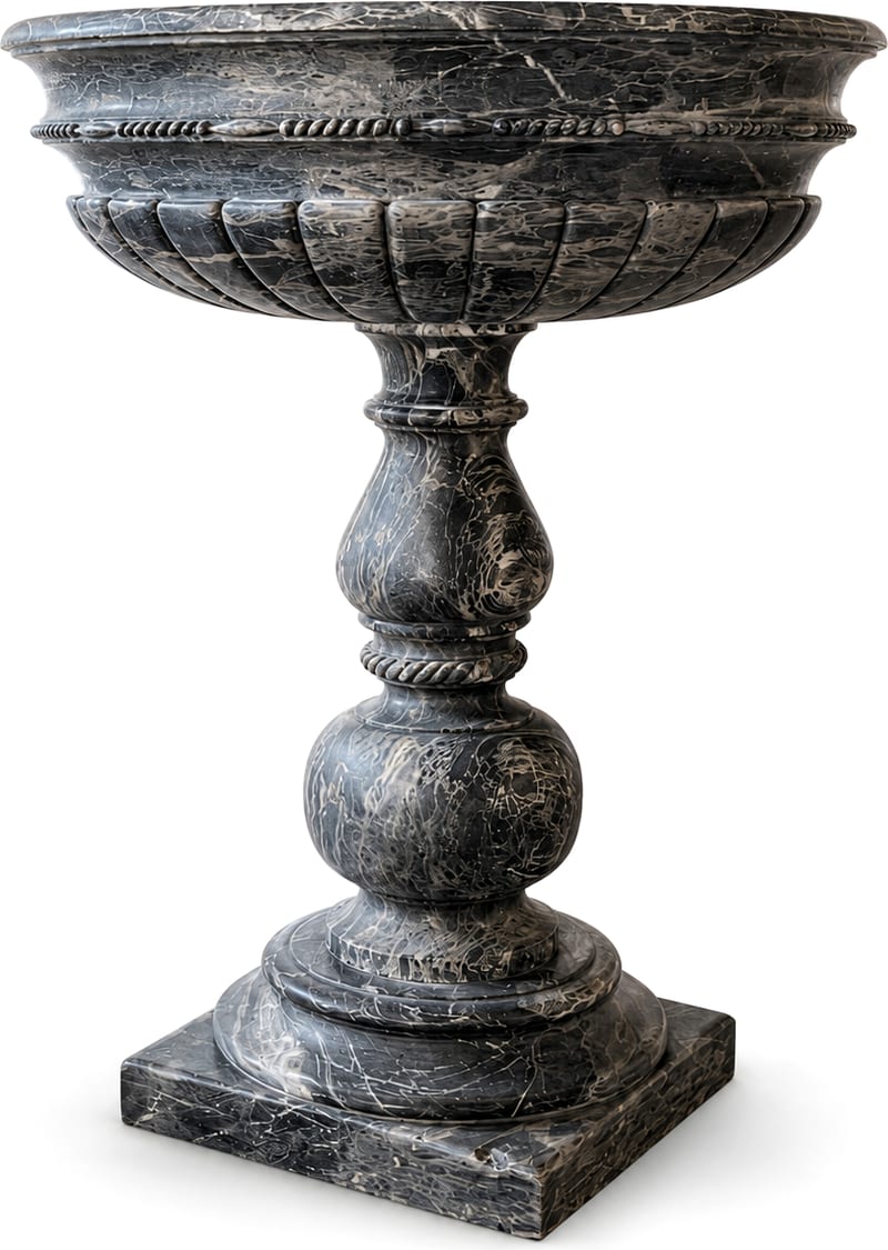 Coppa ornamentale in marmo nero — Marmo nero venato