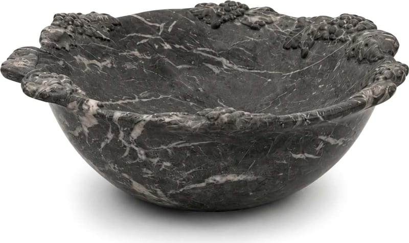 Coppa centrotavola in marmo nero — Marmo nero venato