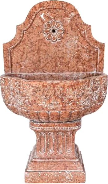 Fontana a parete in marmo rosato — Marmo rosato, finitura incisa